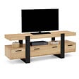 ID MARKET - Meuble TV 140 cm PHOENIX avec tiroirs bois et noir - vignette