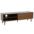 OVIALA - Meuble TV 1 porte rectangulaire L160 cm marron - Jena - vignette