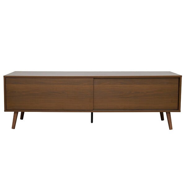 OVIALA - Meuble TV 1 porte rectangulaire L160 cm marron - Jena - large