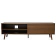 OVIALA - Meuble TV 1 porte rectangulaire L160 cm marron - Jena - vignette