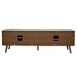OVIALA - Meuble TV 1 porte rectangulaire L160 cm marron - Jena - vignette