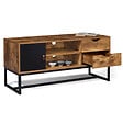 ID MARKET - Meuble TV 110 cm CHICAGO 2 tiroirs avec placard design industriel - vignette