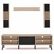 ID MARKET - Ensemble meuble TV 180 cm et étagères HOUSTON bois et noir - vignette