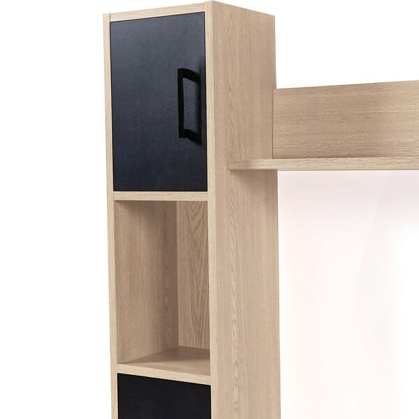 ID MARKET - Ensemble meuble TV 180 cm et étagères HOUSTON bois et noir - large