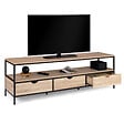 ID MARKET - Meuble TV 160 cm DETROIT 3 tiroirs design industriel - vignette
