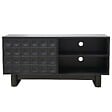 OVIALA - Meuble TV rectangulaire 1 porte L120 cm noir - Octave - vignette