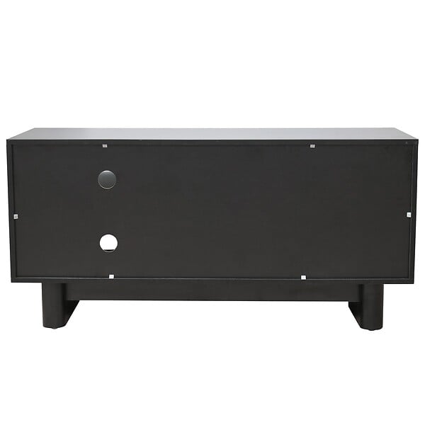 OVIALA - Meuble TV rectangulaire 1 porte L120 cm noir - Octave - large