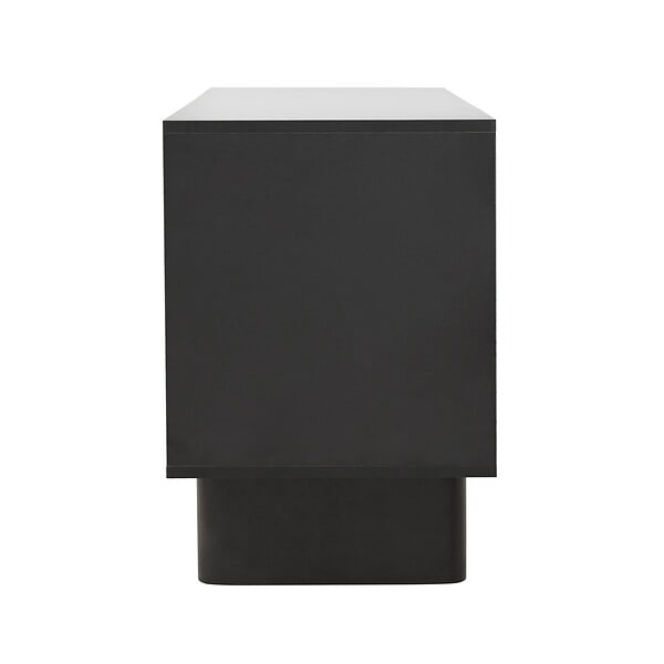 OVIALA - Meuble TV rectangulaire 1 porte L120 cm noir - Octave - large