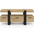 ID MARKET - Meuble TV 116 cm PHOENIX avec tiroirs bois et noir - vignette