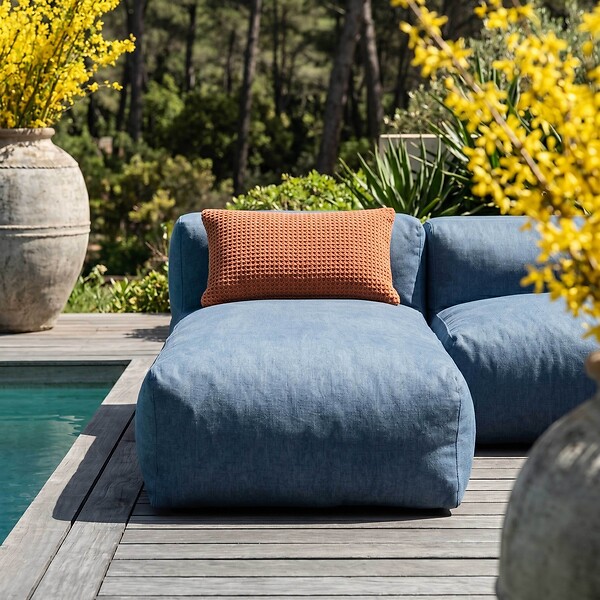 OVIALA - Salon de jardin modulable 8 places bleu pacific - Mixi - large