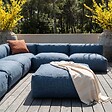 OVIALA - Salon de jardin modulable 8 places bleu pacific - Mixi - vignette