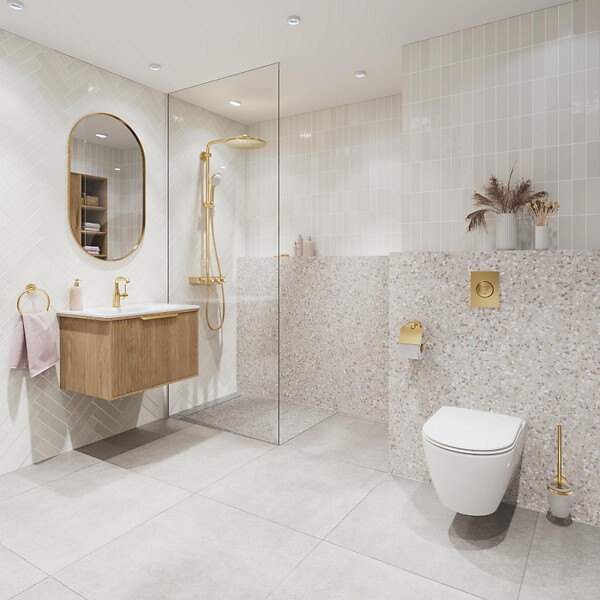 GROHE - Euphoria Smartcontrol System 310 Duo, Colonne de douche avec mitigeur thermostatique, Cool Sunrise brossé (26507GN0) - large