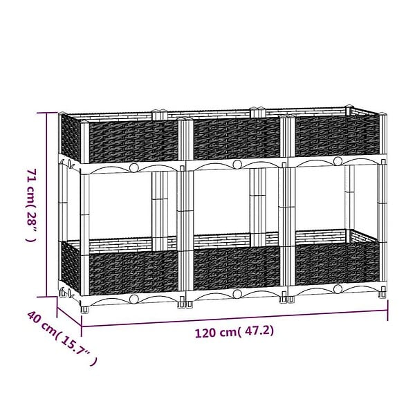 VIDAXL - vidaXL Lit surélevé 120x40x71 cm Polypropylène - large
