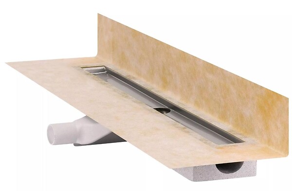 SCHLUTER - Caniveau à sortie horizontale pour douche à l'italienne KERDI LINE F 40 - Longueur: 700 mm - large