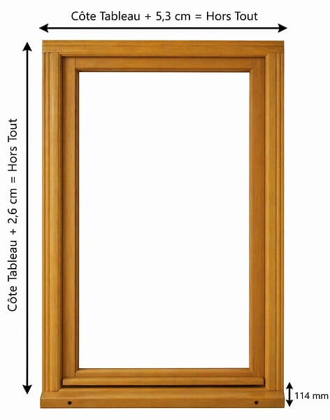 GD MENUISERIES - Fenetre Bois 1 Vantail H75 x L40 cm Côte Tableau Tirant Droite - large