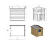 ALTANKA - Abri de jardin en bois - 4.75m2 - 1.9x2.5m - Ep. 28mm - Couleur: naturel - DOM594 - vignette
