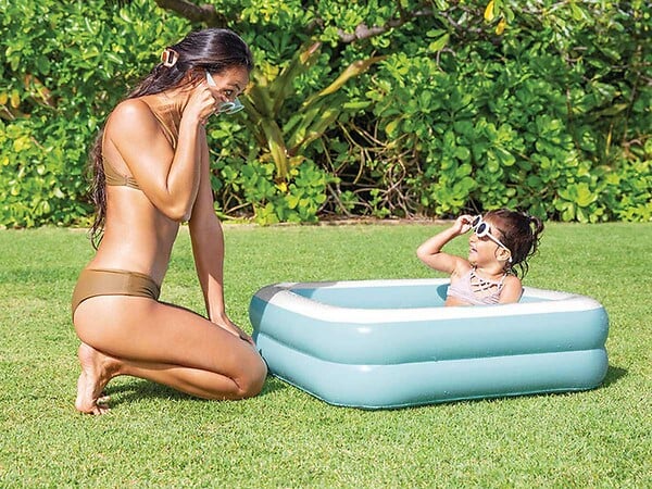 INTEX - Piscine gonflable carrée Bleu - Intex - large