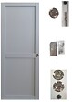 GD MENUISERIES - Porte Coulissante Athena 2 Panneaux Gris Clair H204 x L73 cm, serrure condamnation - vignette