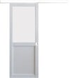 GD MENUISERIES - Porte Coulissante Athena Blanc H204 x L73 cm, Rail alu Bandeau Blanc, Coquilles blanc - vignette
