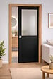GD MENUISERIES - Porte Coulissante Athena Noir H204 x L93 cm, Galandage, kit finition - vignette