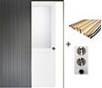 GD MENUISERIES - Porte Coulissante Athena Blanc H204 x L73 cm, Galandage, kit finition (coquille et tire doigt) - vignette
