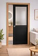 GD MENUISERIES - Porte Coulissante Athena Noir H204 x L93 cm, Galandage, kit finition (coquille et tire doigt) - vignette