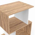 ID MARKET - Lot de 2 tables de chevet SOFIA forme S avec rangements ouverts effet hêtre et blanc - vignette