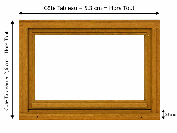 GD MENUISERIES - Chassis Abattant En Bois H45 x L100 cm Côte Tableau - large