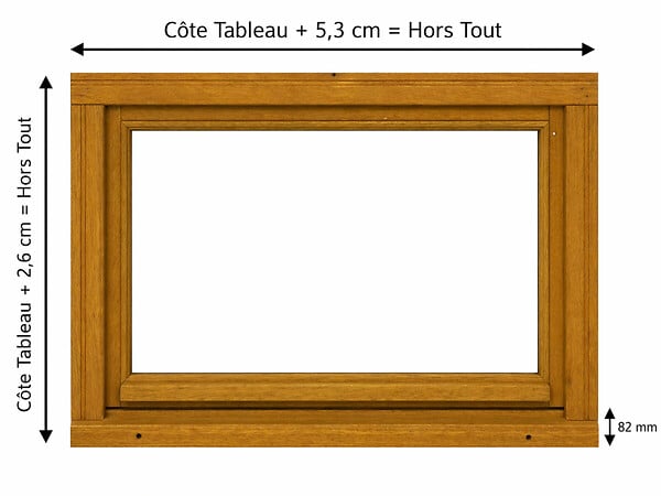 GD MENUISERIES - Chassis Abattant En Bois H45 x L60 cm Côte Tableau, poignee (ref 010220F9) - large