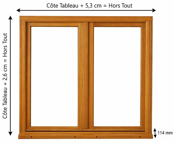 GD MENUISERIES - Fenetre Bois 2 Vantaux H185 x L120 cm Côte Tableau, poignee (ref 010220F9) - large