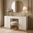 PROTOCOLE HOME - Coiffeuse Protocole Home 13 tiroirs, design moderne 150 x 60 x 80 cm - vignette