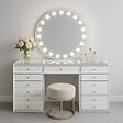 PROTOCOLE HOME - Coiffeuse Protocole Home 13 tiroirs, design moderne 150 x 60 x 80 cm - vignette