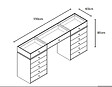 PROTOCOLE HOME - Coiffeuse Protocole Home 13 tiroirs, design moderne 150 x 60 x 80 cm - vignette