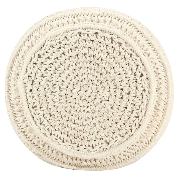 VIDAXL - vidaXL Pouf fait à la main en macramé 45x30 cm Coton - large