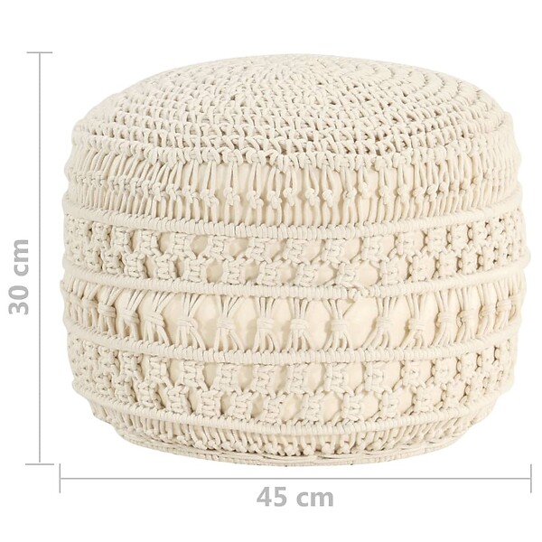VIDAXL - vidaXL Pouf fait à la main en macramé 45x30 cm Coton - large