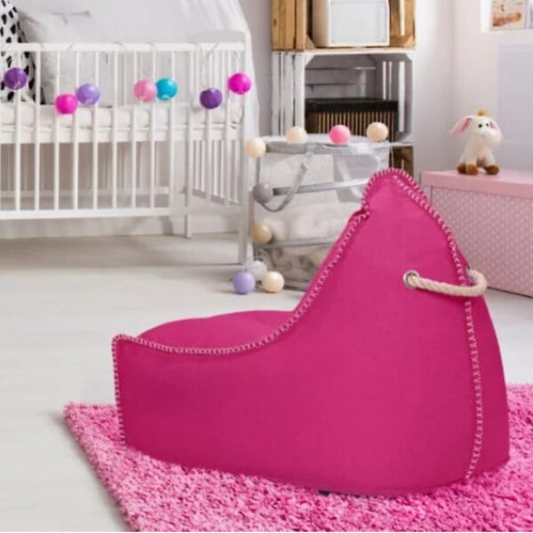 SOO  SANTAI - Fauteuil poire enfant avec repose pieds 75x60x65/45x60x35 cm SANS billes Rose (MBINDR3260-3) - large