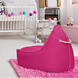 SOO  SANTAI - Fauteuil poire enfant avec repose pieds 75x60x65/45x60x35 cm SANS billes Rose (MBINDR3260-3) - vignette