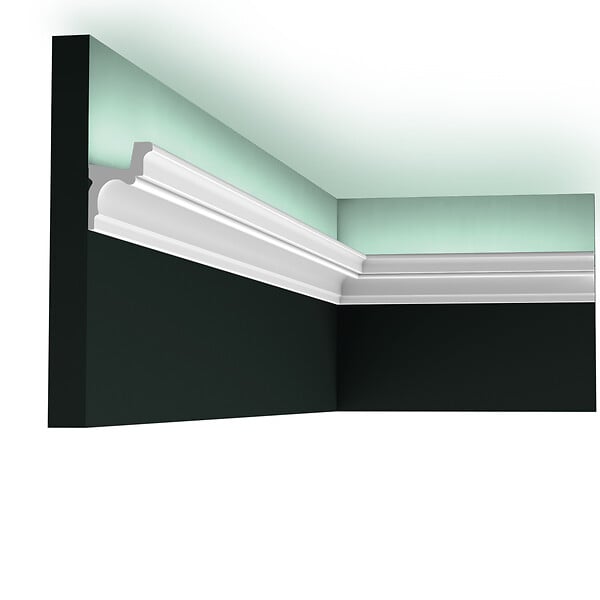 ORAC DECOR - Pack 10 m corniche éclairage indirect + bandeau LED + colle C323 Orac , Paulmann- 5,5x4,2x200cm (h x p x L) - moulure décorative polyuréthane - large