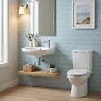 SIKO - Lave-mains mural Blanc 35 × 28 cm – trou de robinetterie à droite, avec trop-plein (EUR913) - vignette