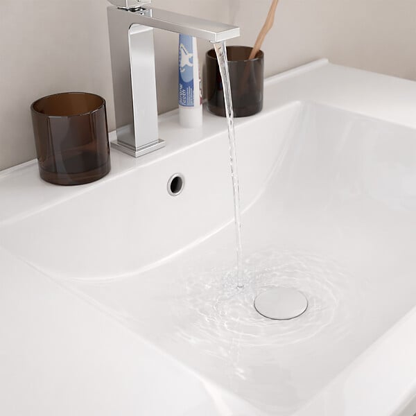 AURLANE - Meuble Salle de Bain Cranté Vert et Noir 80cm - 2 Tiroirs, Vasque et Miroir - MALO - large