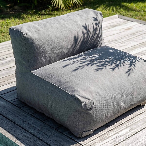 OVIALA - Fauteuil de jardin pour canapé modulable gris - Mixi - large