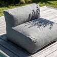 OVIALA - Fauteuil de jardin pour canapé modulable gris - Mixi - vignette