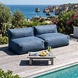 OVIALA - Salon de jardin modulable 2 places bleu pacific - Mixi - vignette