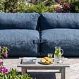 OVIALA - Salon de jardin modulable 2 places bleu pacific - Mixi - vignette