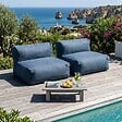 OVIALA - Salon de jardin modulable 2 places bleu pacific - Mixi - vignette