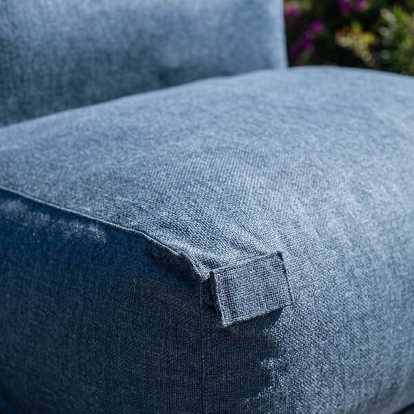 OVIALA - Fauteuil de jardin pour canapé modulable bleu pacific - Mixi - large