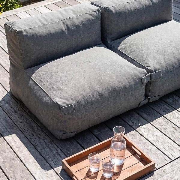 OVIALA - Salon de jardin modulable 2 places gris - Mixi - large