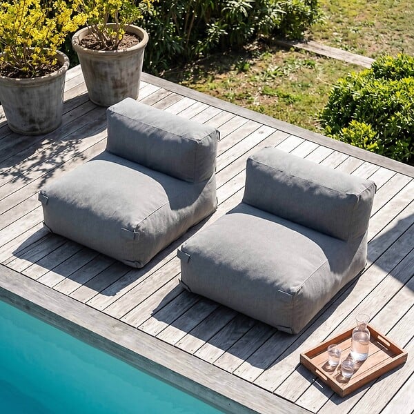 OVIALA - Salon de jardin modulable 2 places gris - Mixi - large