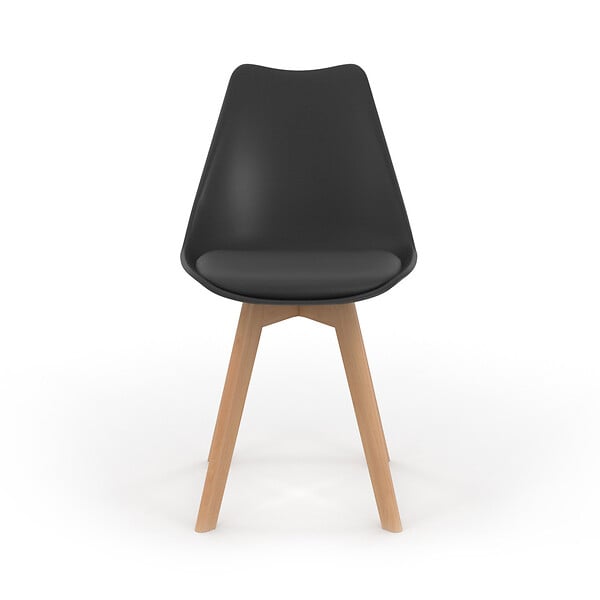 ID MARKET - Lot de 6 chaises scandinaves SARA noires pour salle à manger - large
