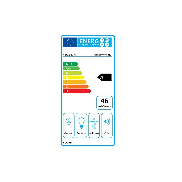 SAMSUNG - hotte décorative murale 90cm 70db 580 m3/h - NK36C5703TM - large